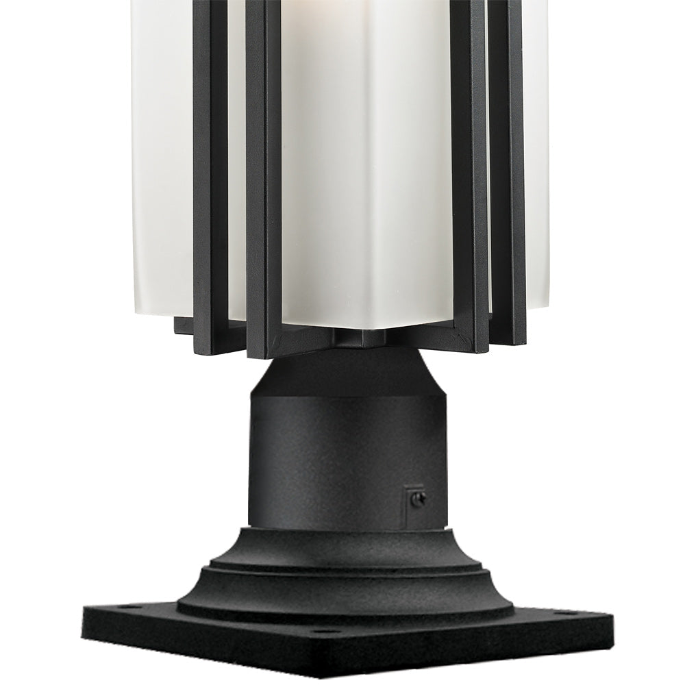 Abbey Round Outdoor Pier Mount Light in Detail.