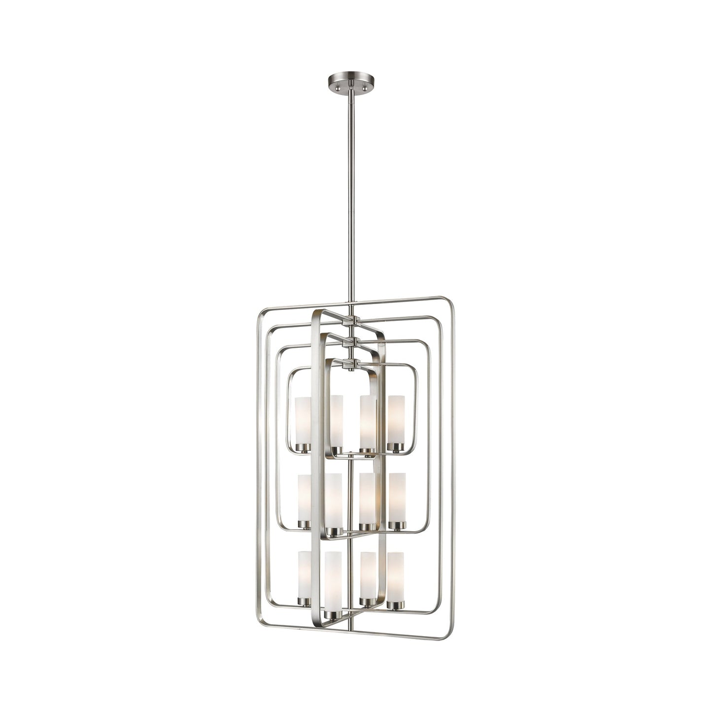 Aideen Multi Light Chandelier in Brushed Nickel (12-Light).