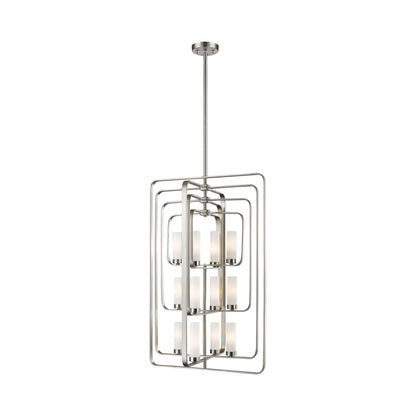 Aideen Multi Light Chandelier in Brushed Nickel (12-Light).