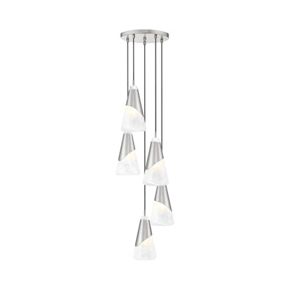 Aimie Chandelier in Brushed Nickel (5-Light/13.25-Inch).