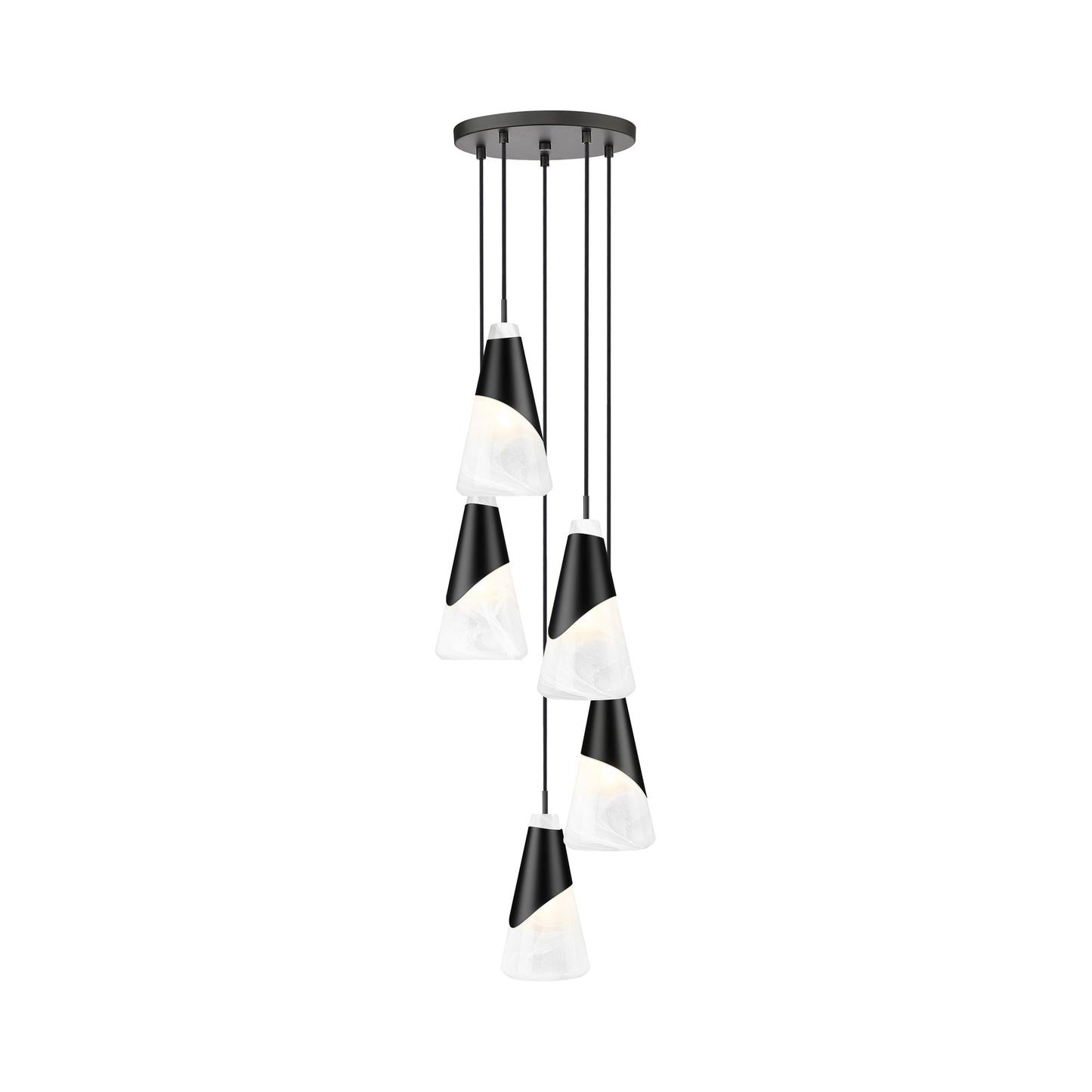 Aimie Chandelier in Matte Black (5-Light/13.25-Inch).