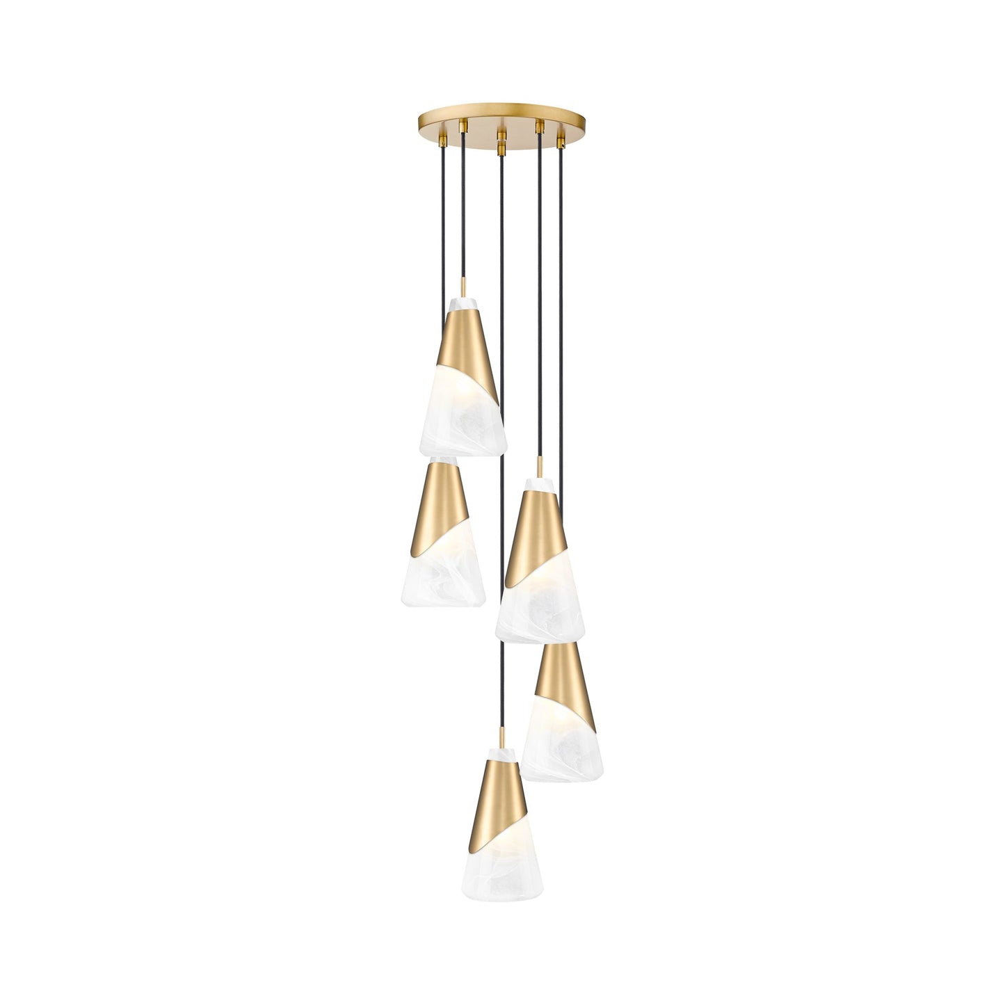 Aimie Chandelier in Modern Gold (5-Light/13.25-Inch).