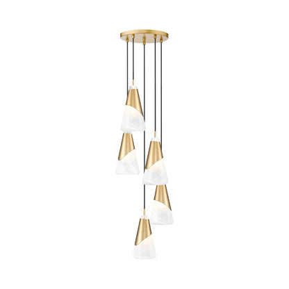 Aimie Chandelier in Modern Gold (5-Light/13.25-Inch).