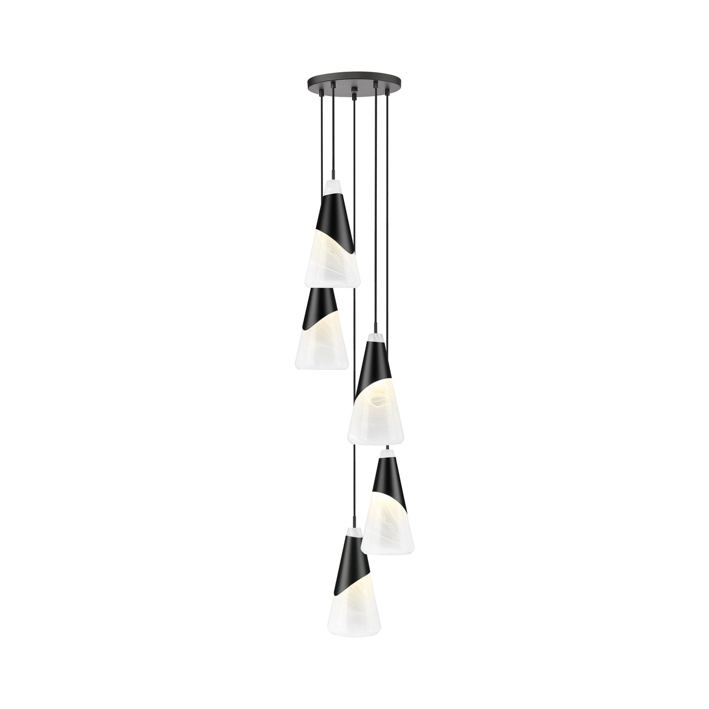 Aimie Chandelier in Matte Black (5-Light/15.75-Inch).