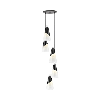 Aimie Chandelier in Matte Black (5-Light/15.75-Inch).