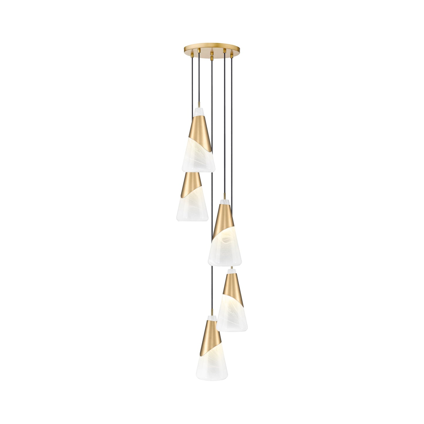 Aimie Chandelier in Modern Gold (5-Light/15.75-Inch).