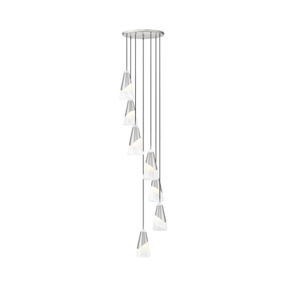 Aimie Chandelier in Brushed Nickel (7-Light/13.25-Inch).