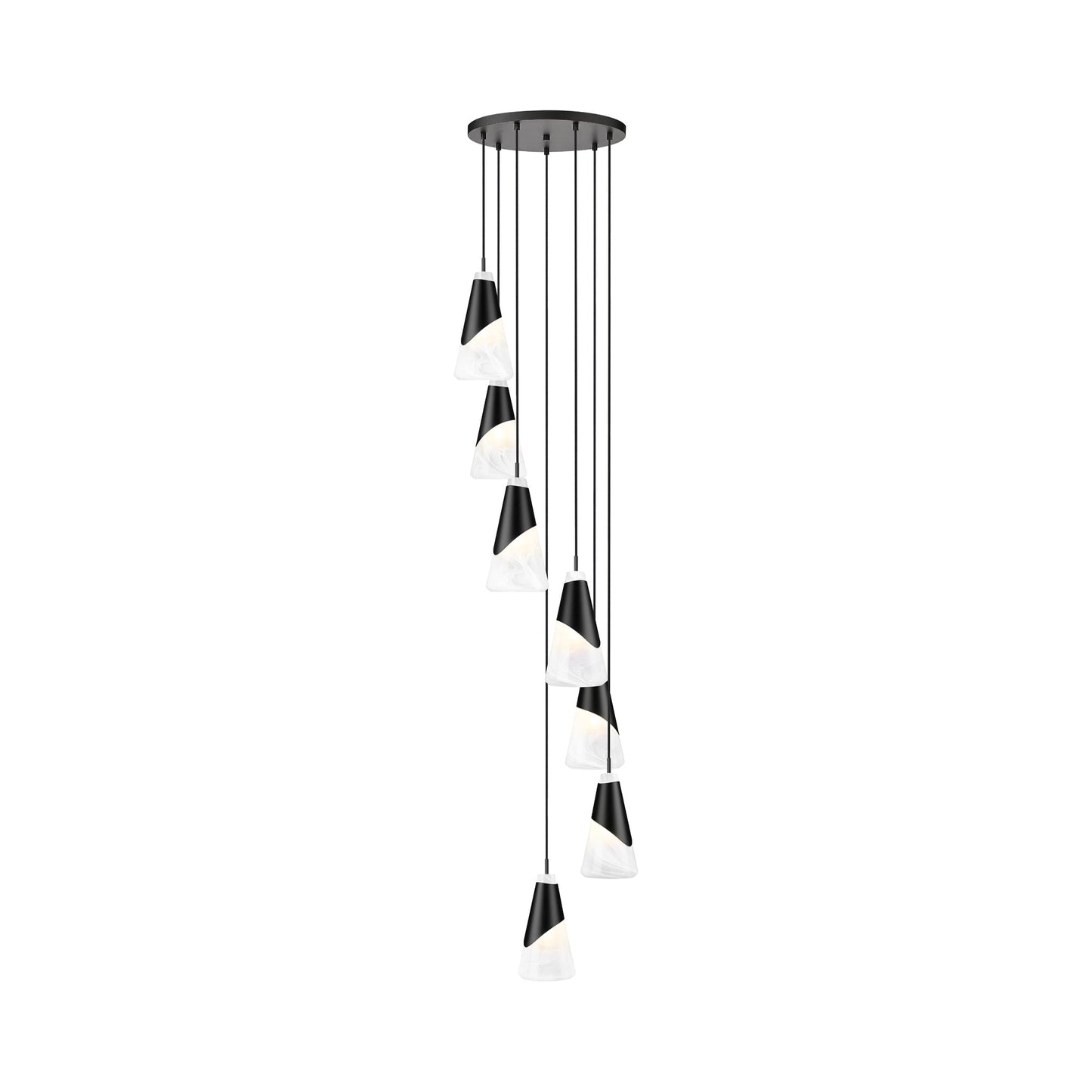 Aimie Chandelier in Matte Black (7-Light/13.25-Inch).