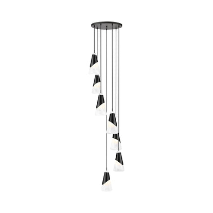 Aimie Chandelier in Matte Black (7-Light/13.25-Inch).