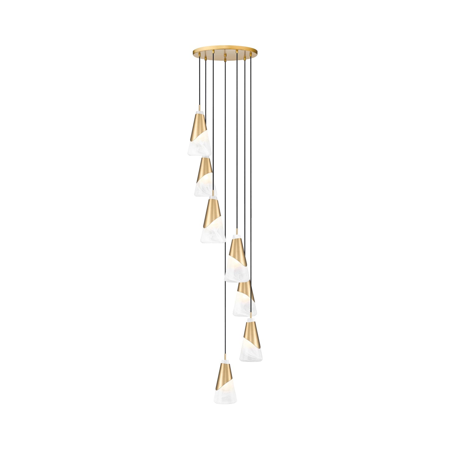 Aimie Chandelier in Modern Gold (7-Light/13.25-Inch).