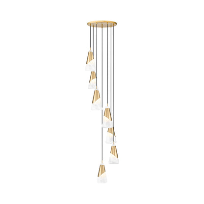 Aimie Chandelier in Modern Gold (7-Light/13.25-Inch).