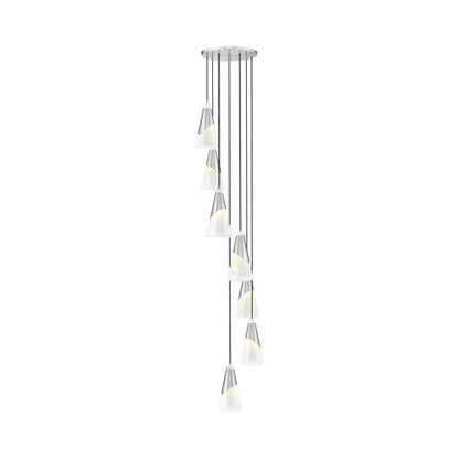 Aimie Chandelier in Brushed Nickel (7-Light/15.75-Inch).