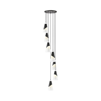 Aimie Chandelier in Matte Black (7-Light/15.75-Inch).