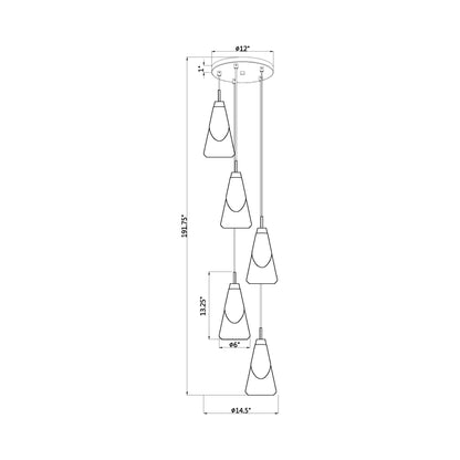 Aimie Chandelier - line drawing.