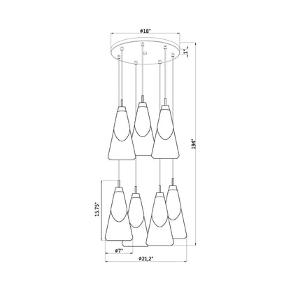 Aimie Chandelier - line drawing.