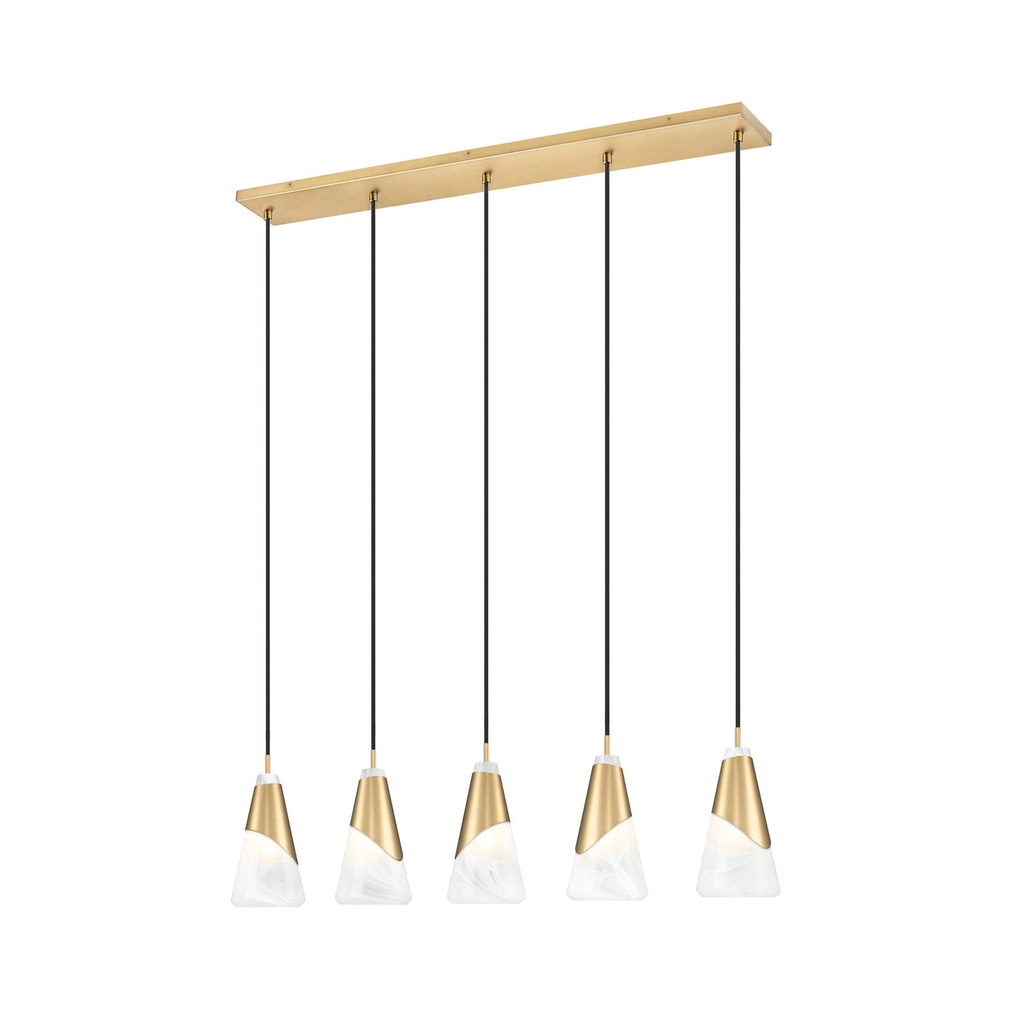 Aimie Linear Chandelier in Modern Gold (5-Light/13.25-Inch).