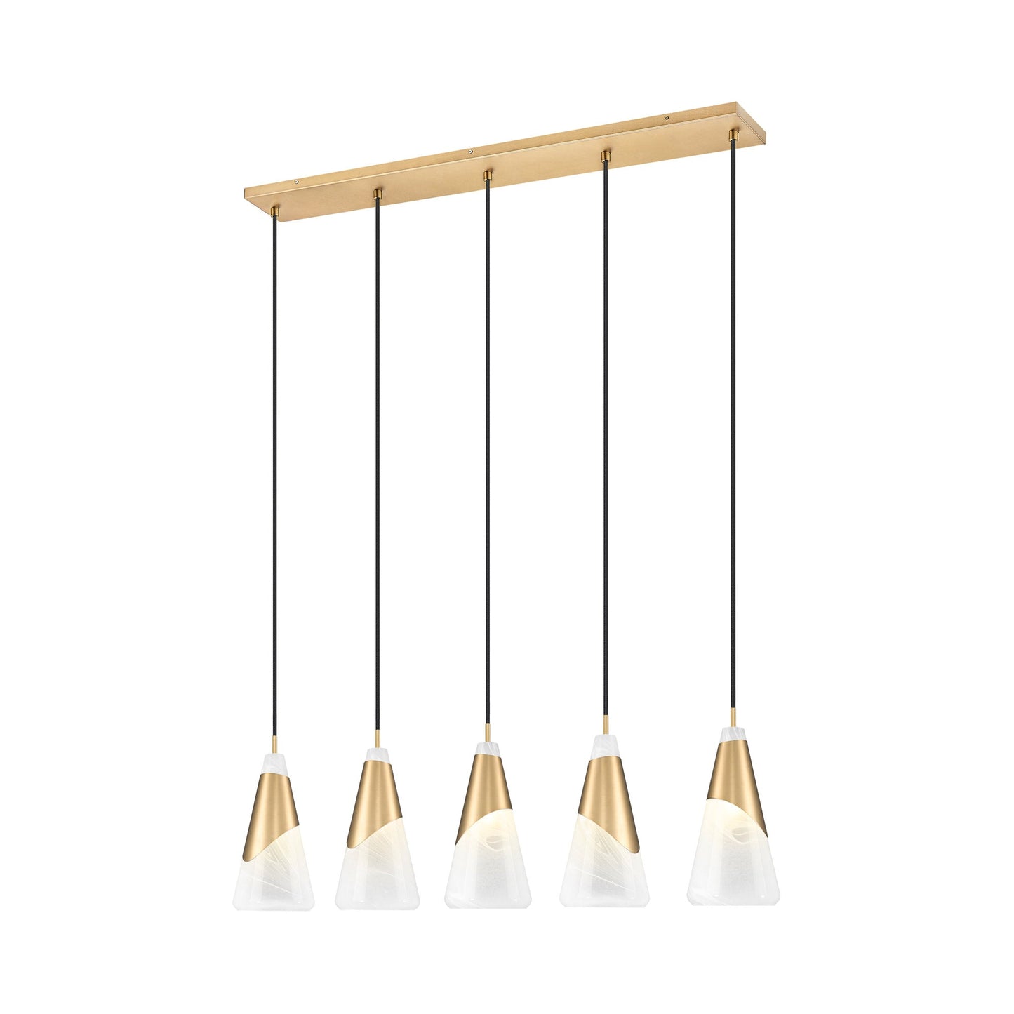 Aimie Linear Chandelier in Modern Gold (5-Light/15.75-Inch).