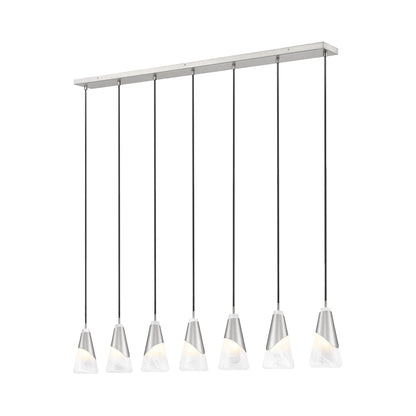 Aimie Linear Chandelier in Brushed Nickel (7-Light/13.25-Inch).