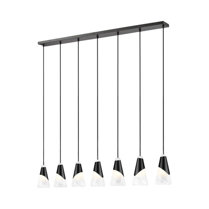 Aimie Linear Chandelier in Matte Black (7-Light/13.25-Inch).