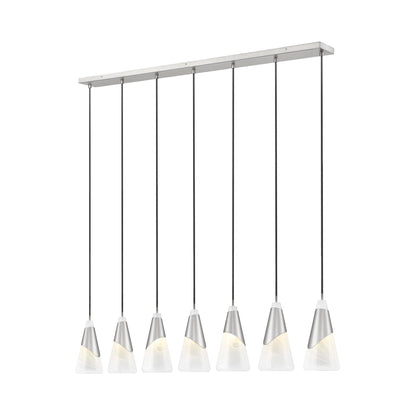 Aimie Linear Chandelier in Brushed Nickel (7-Light/15.75-Inch).