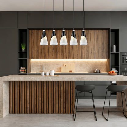 Aimie Linear Chandelier in kitchen.