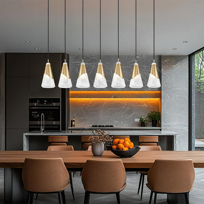 Aimie Linear Chandelier in kitchen.