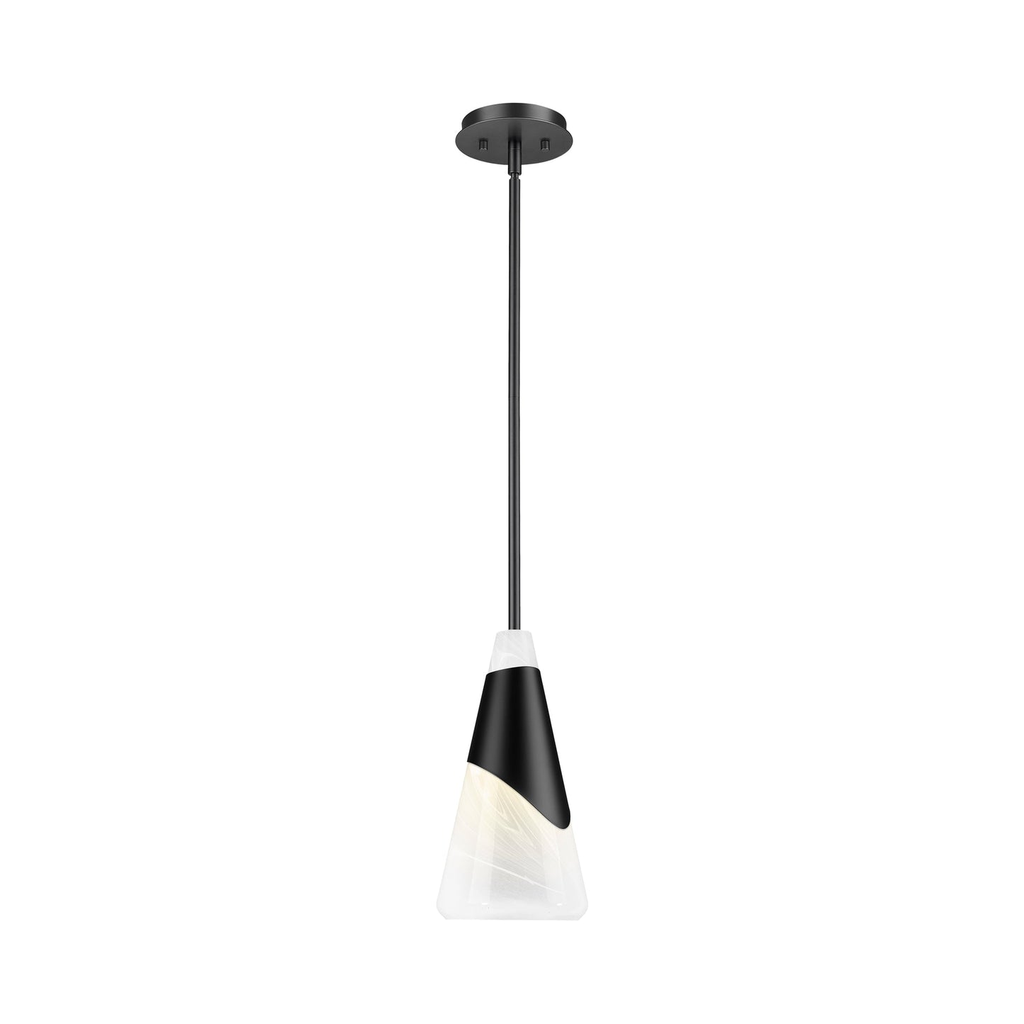 Aimie Pendant Light in Matte Black (Rod/15.75-Inch).