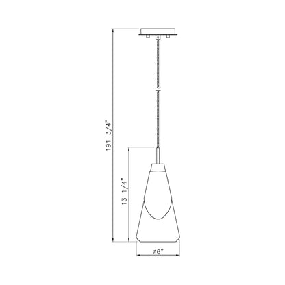 Aimie Pendant Light - line drawing.