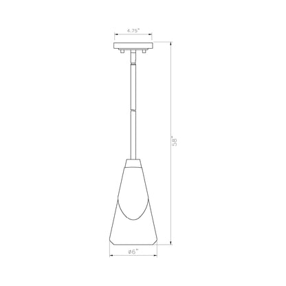 Aimie Pendant Light - line drawing.