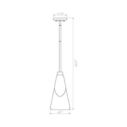 Aimie Pendant Light - line drawing.