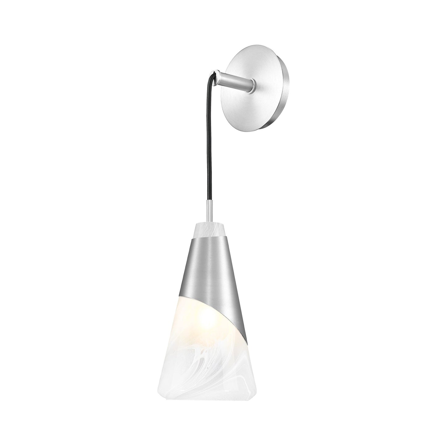 Aimie Wall Light in Brushed Nickel.