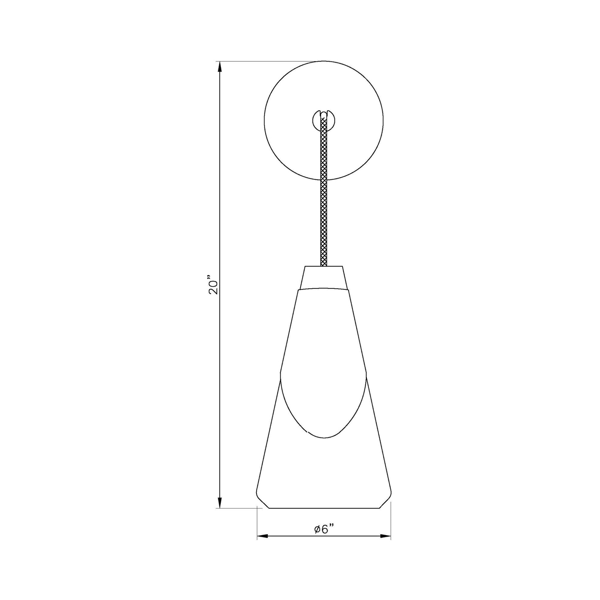 Aimie Wall Light - line drawing.