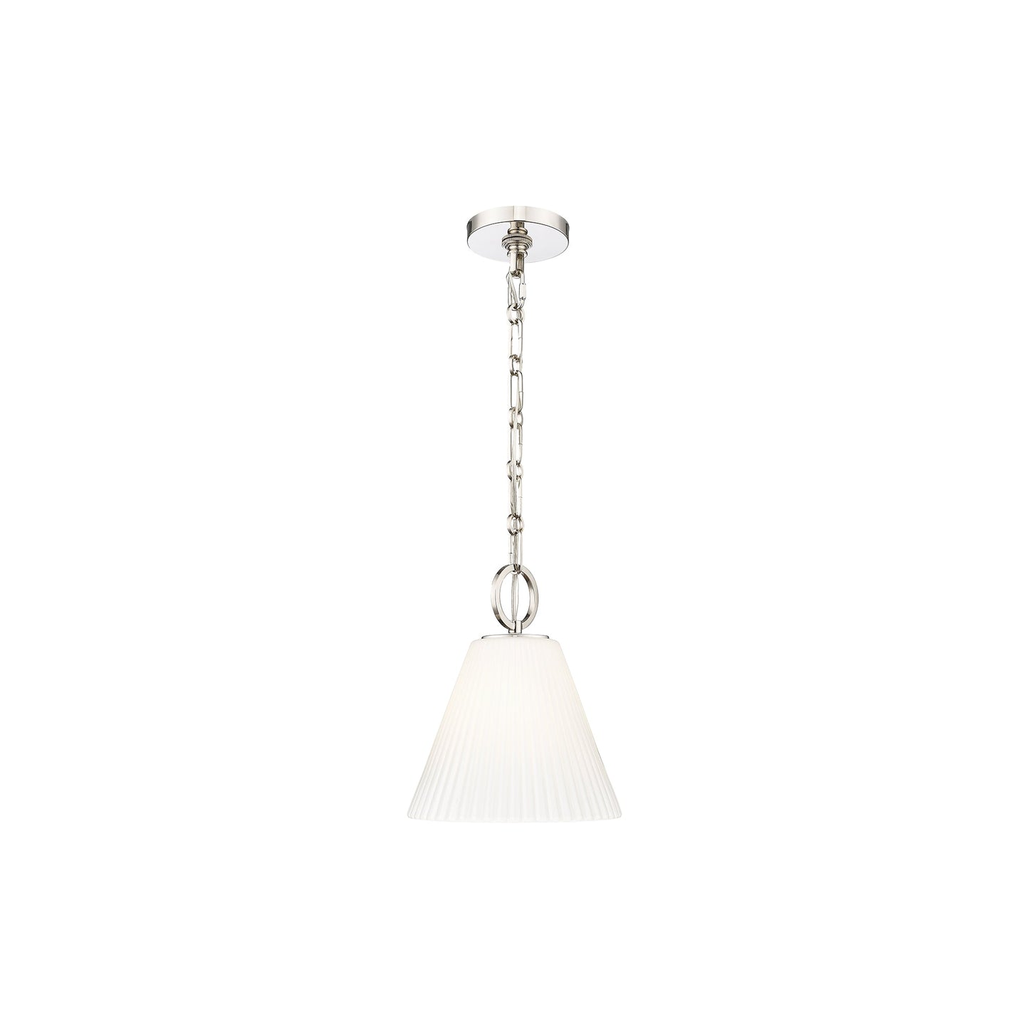 Alaric Pendant Light in Polished Nickel (10-Inch).