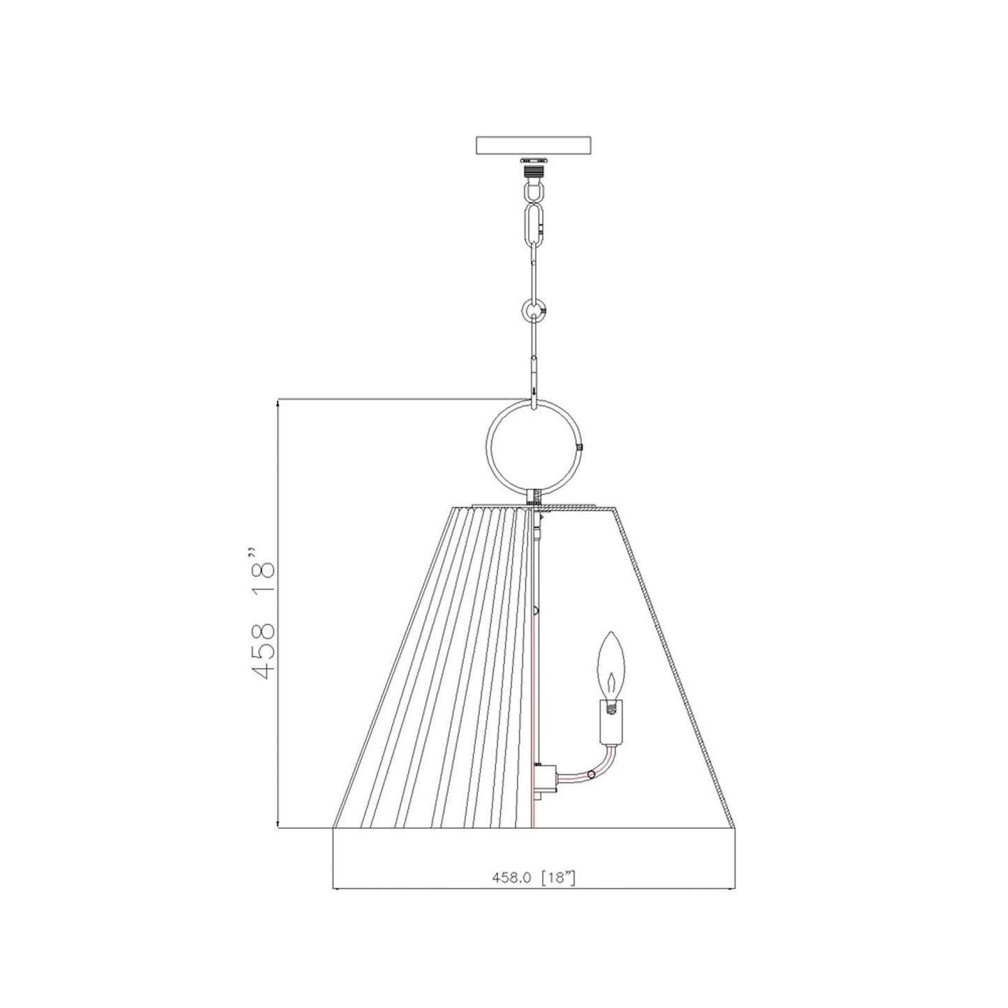 Alaric Pendant Light - line drawing.