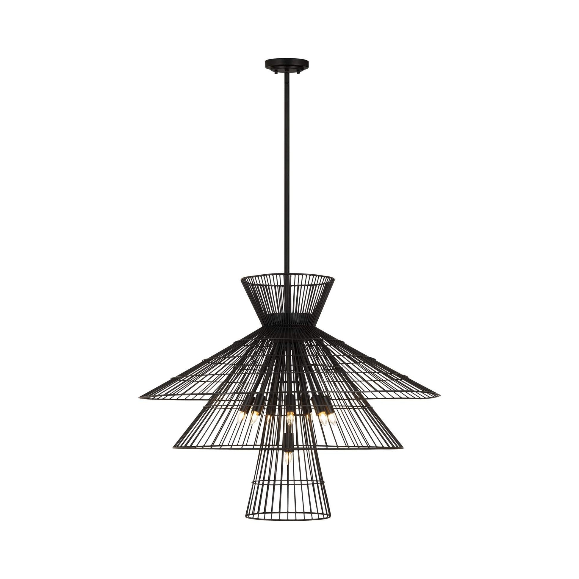 Alito Chandelier in Matte Black (28-Inch).