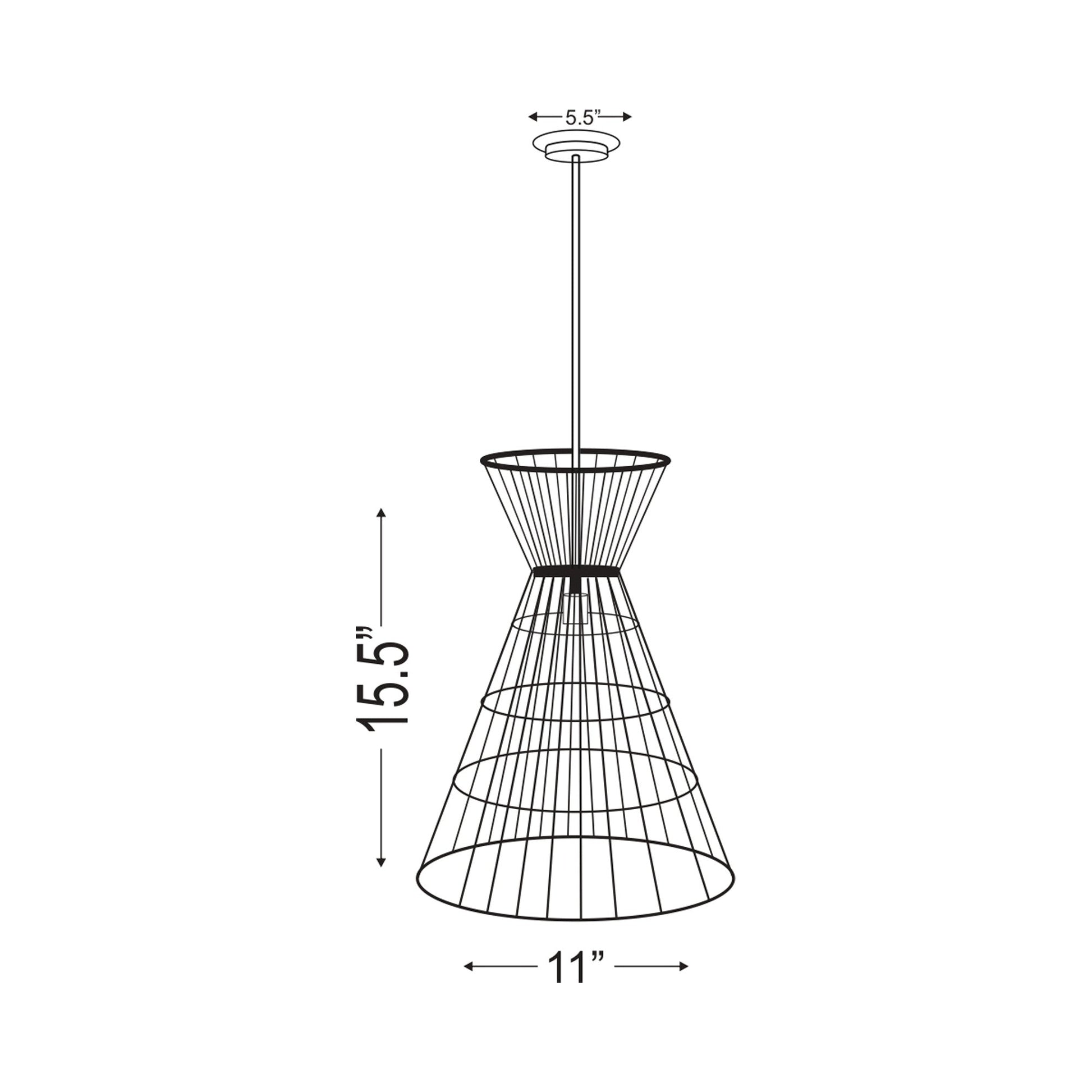 Alito Pendant Light - line drawing.