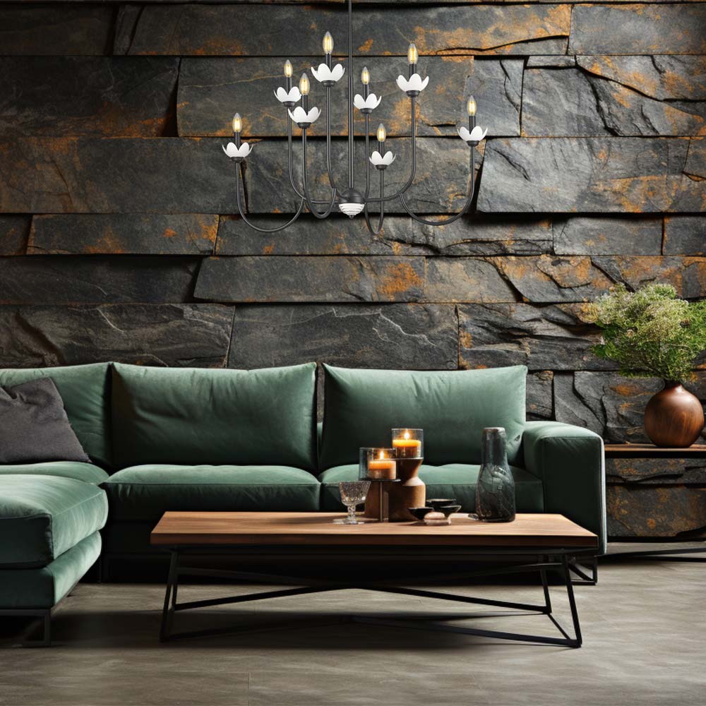 Allistair Chandelier in living room.