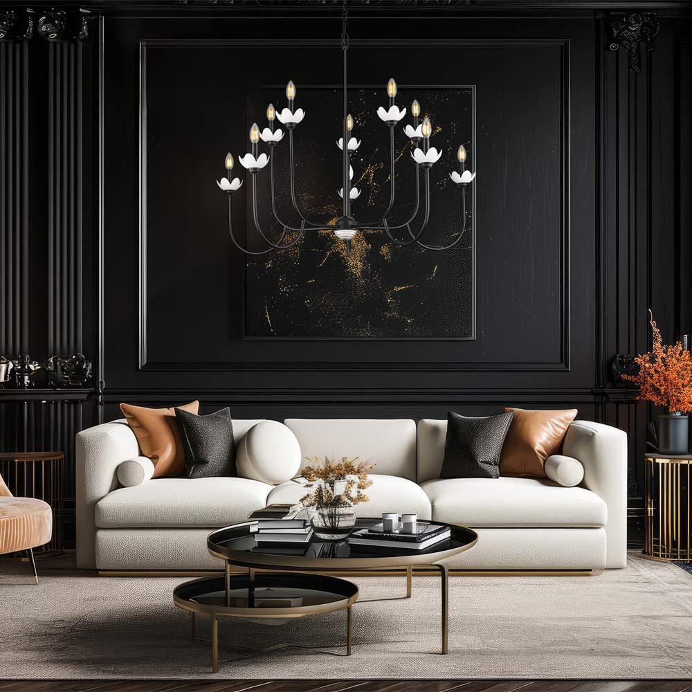 Allistair Chandelier in living room.