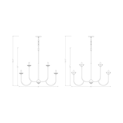 Allistair Chandelier - line drawing.