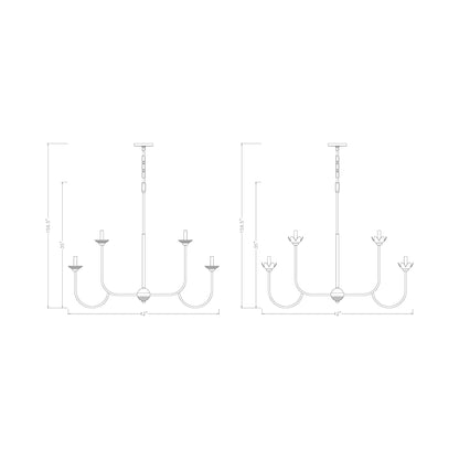 Allistair Chandelier - line drawing.