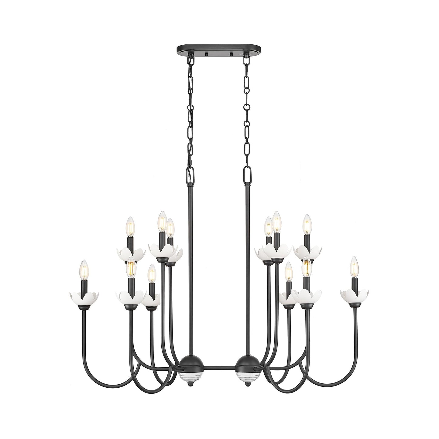 Allistair Linear Chandelier in Matte Black (12-Light).