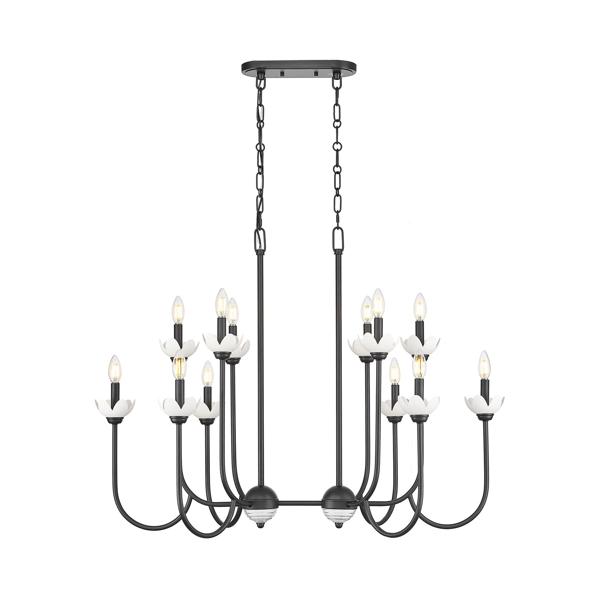 Allistair Linear Chandelier in Matte Black (12-Light).