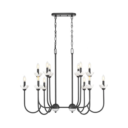 Allistair Linear Chandelier in Matte Black (12-Light).