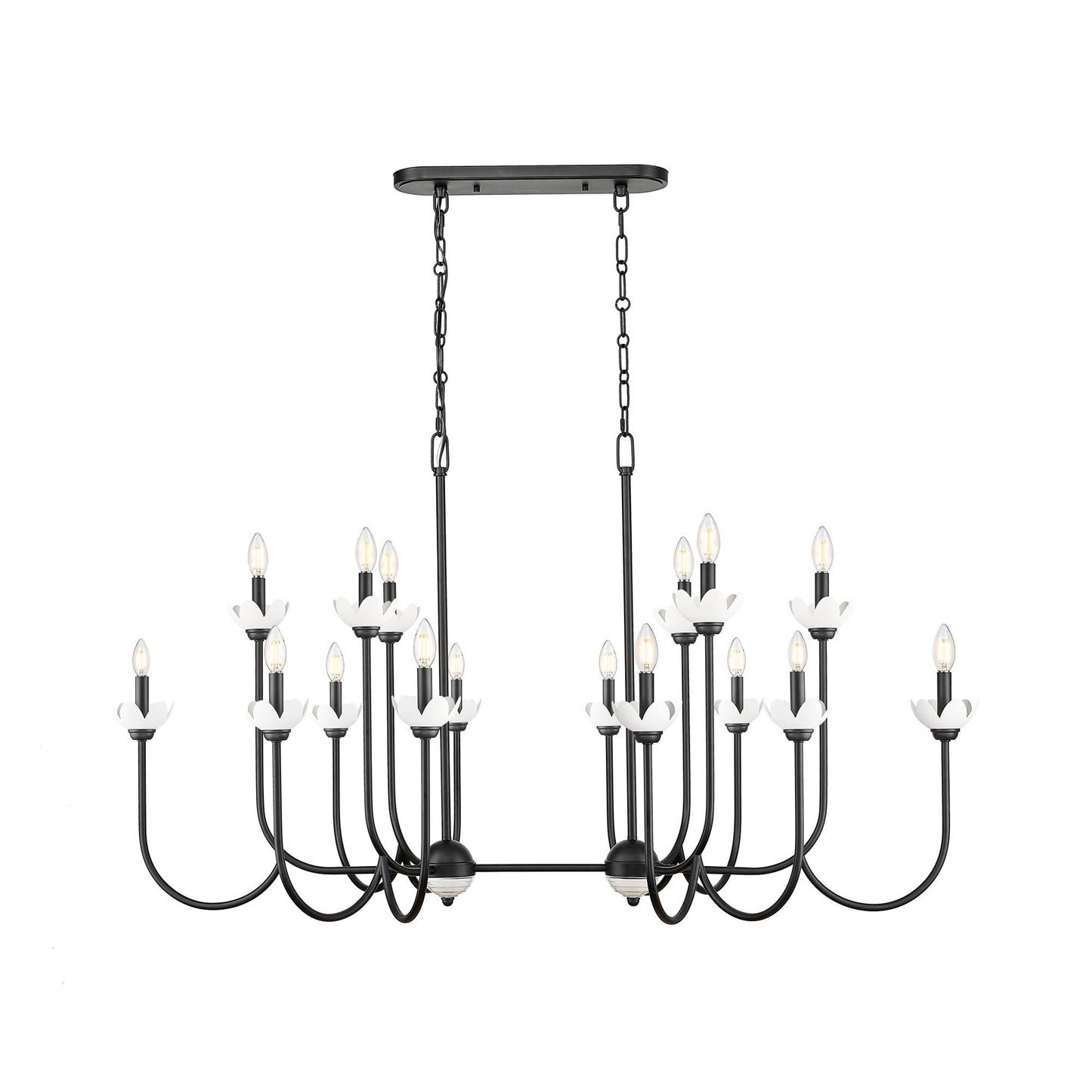 Allistair Linear Chandelier in Matte Black (16-Light).