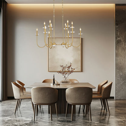 Allistair Linear Chandelier in dining room.