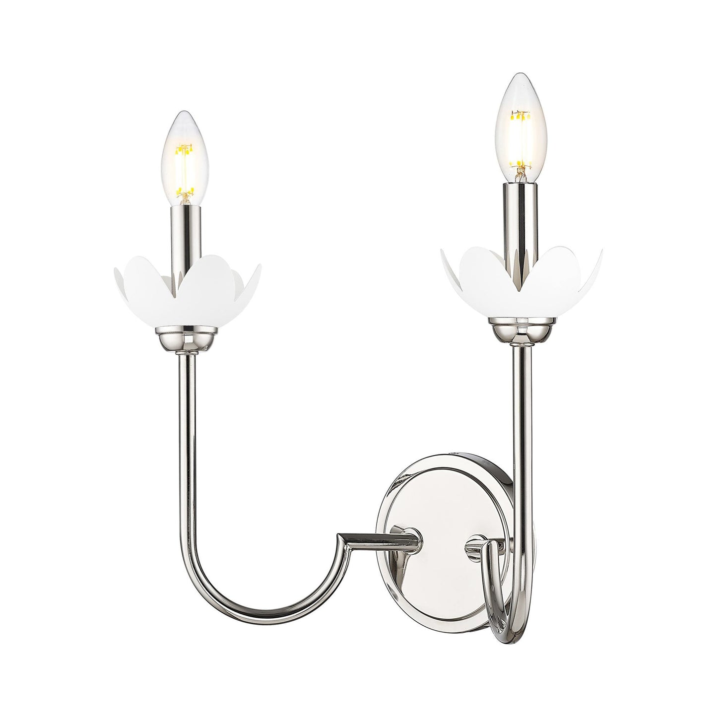 Allistair Wall Light in Polished Nickel (2-Light).