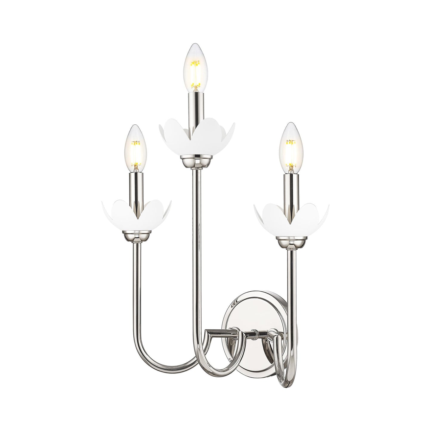 Allistair Wall Light in Polished Nickel (3-Light).