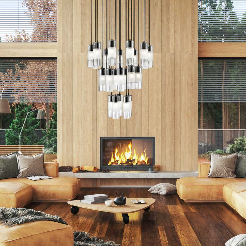 Alton Chandelier in living room.
