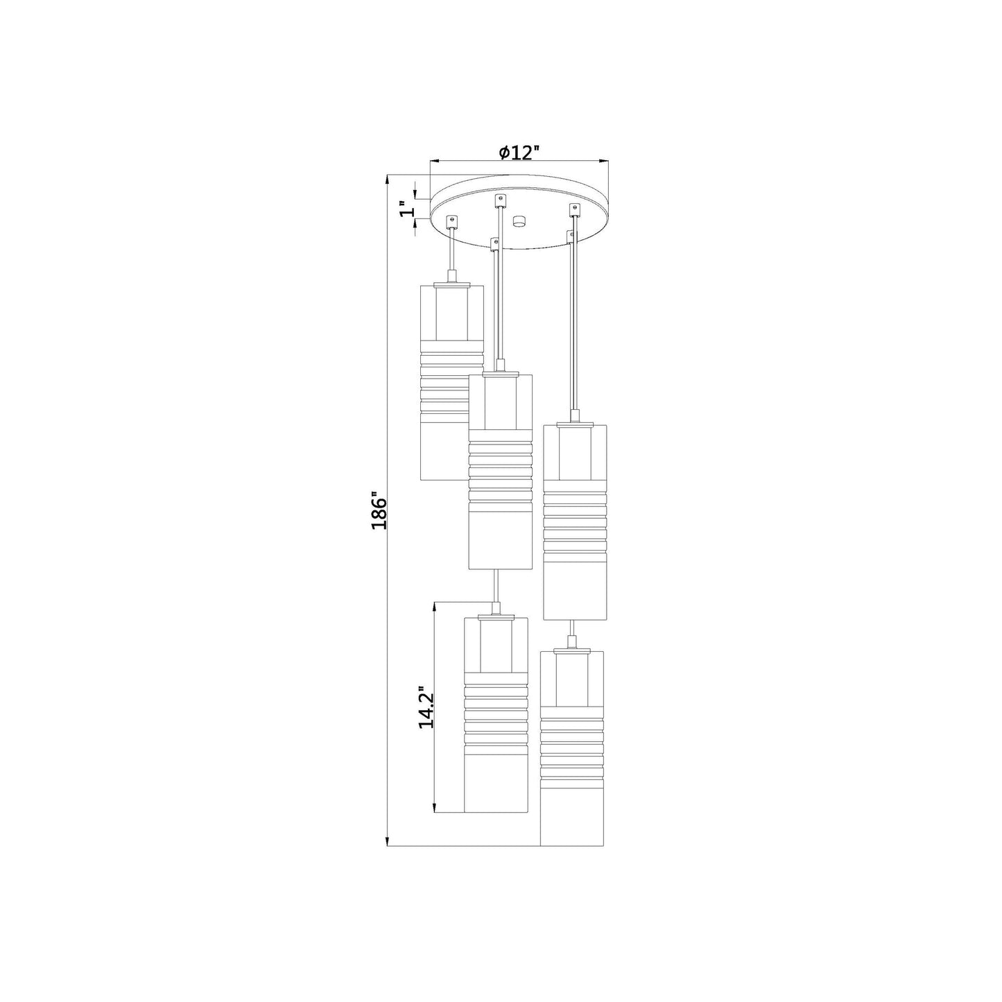 Alton Chandelier - line drawing.