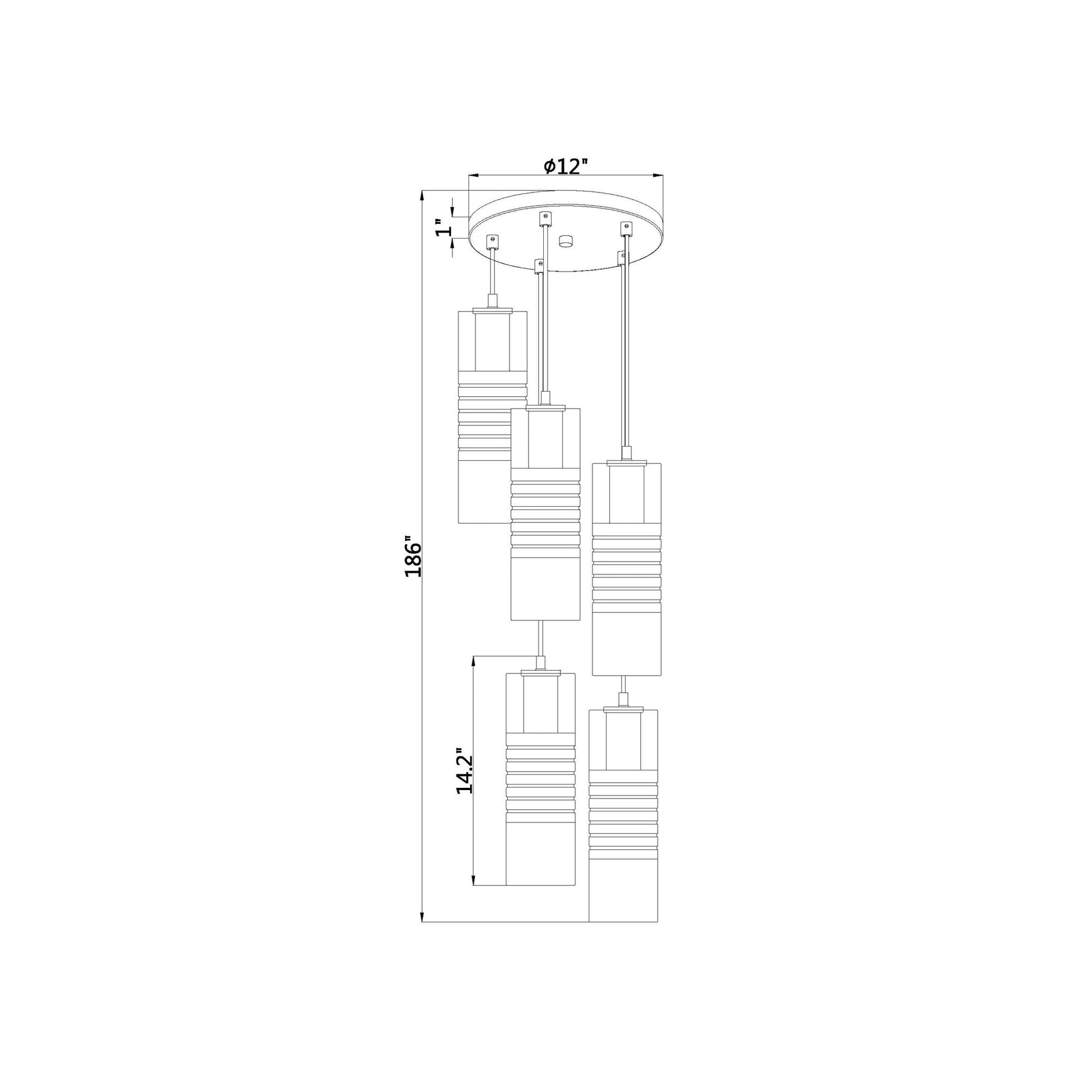 Alton Chandelier - line drawing.
